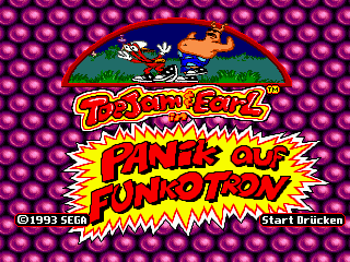 ToeJam & Earl title screen for Sega Mega Drive